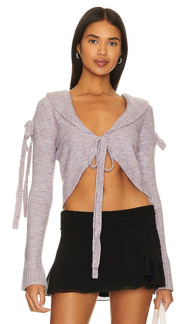 GUIZIO Raye Knit Top in Pink - Haut en maille GUIZIO Raye en rose - GUIZIO Raye 粉色针织上衣 - GUIZIO Raye Strickoberteil in Rosa - GUIZIO RAYE 니트 탑 - Top in maglia Raye GUIZIO in rosa