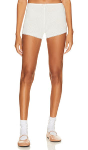 GUIZIO X Frankies Bikinis Laila Pointelle Short in White - GUIZIO X Frankies Bikinis Laila Pointelle Short en Blanc - GUIZIO X Frankies 比基尼 Laila Pointelle 白色短裤 - GUIZIO X Frankies Bikinis Laila Pointelle Short in Weiß - GUIZIO X Frankies 비키니 라일라 포인텔 쇼트 화이트 색상 - GUIZIO X Frankies Bikini Laila Pointelle Short in bianco