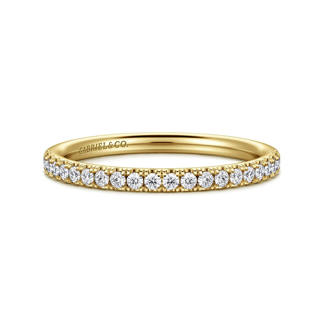 Gabriel & Co. 1/5ctw Diamond 14k Yellow Gold 1.7mm Wedding Band