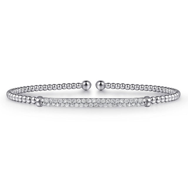 Gabriel & Co. White Gold 1/3ctw Diamond Bujukan Bar Split Bangle Bracelet