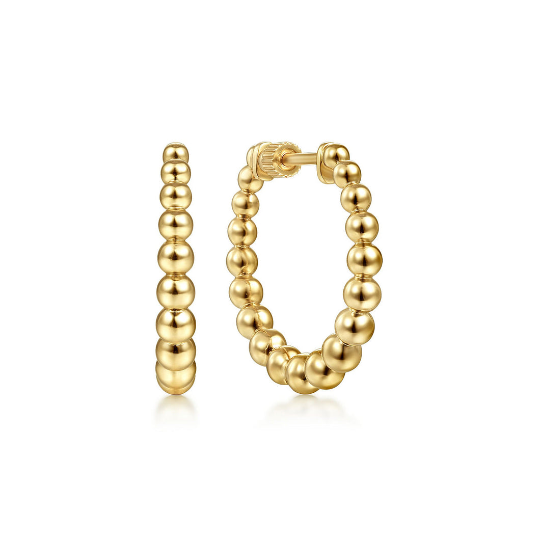 Gabriel & Co. Yellow Gold Bujukan Classic Hoop Earrings 20mm