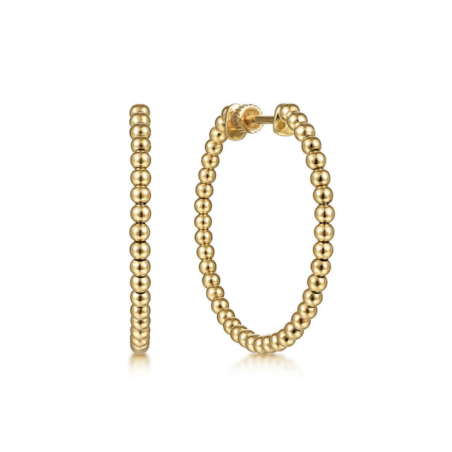 Gabriel & Co. Yellow Gold Bujukan Classic Hoop Earrings 30mm