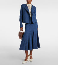 Gabriela Hearst Amy flared cotton and linen midi skirt