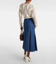 Gabriela Hearst Amy flared cotton and linen midi skirt