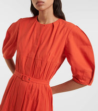 Gabriela Hearst Caden puff-sleeve cotton midi dress