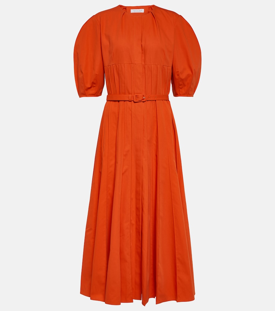 Gabriela Hearst Caden puff-sleeve cotton midi dress. Gabriela Hearst Caden 泡泡袖棉质中长连衣裙