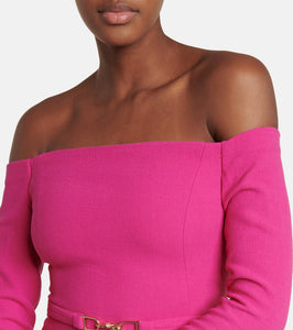 Gabriela Hearst Carole off-shoulder wool gown