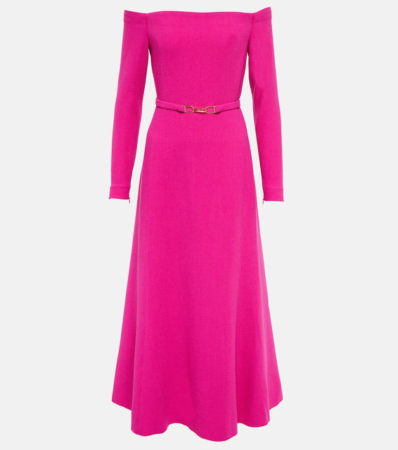 Gabriela Hearst Carole off-shoulder wool gown