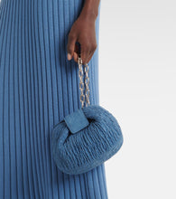Gabriela Hearst Demi ruched denim wallet on chain