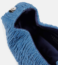 Gabriela Hearst Demi ruched denim wallet on chain