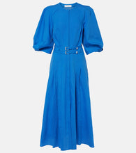 Gabriela Hearst Elea puff-sleeve linen maxi dress. Gabriela Hearst Elea 泡泡袖亚麻长裙