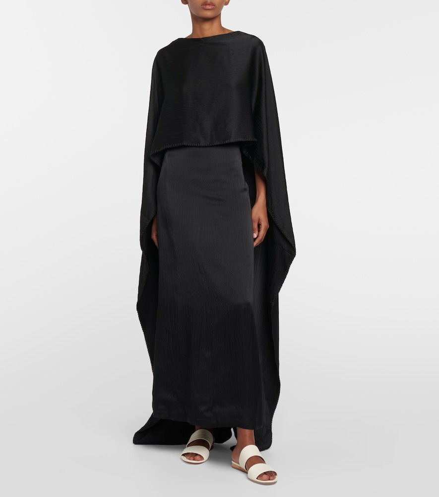 Gabriela Hearst Hunter caped silk satin gown