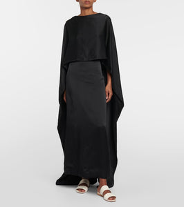 Gabriela Hearst Hunter caped silk satin gown