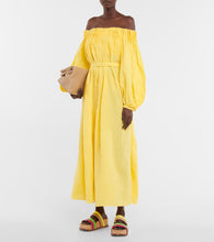 Gabriela Hearst Martha off-shoulder linen maxi dress