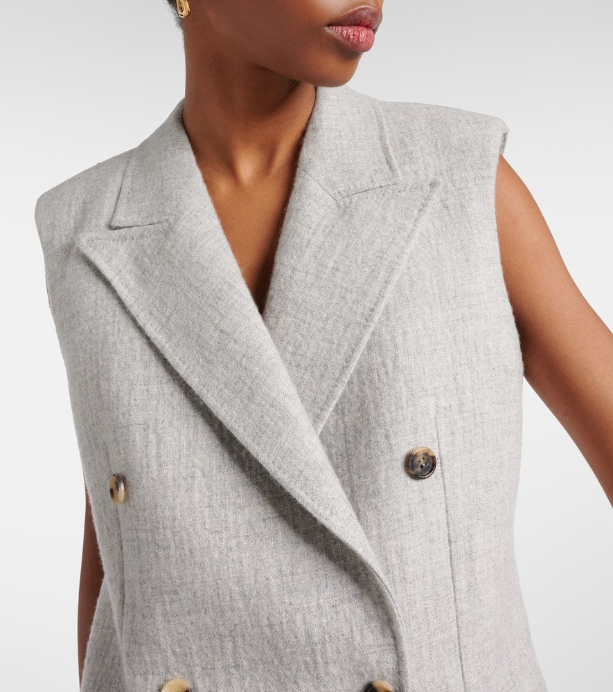 Gabriela Hearst Mayte double-breasted cashmere and linen vest