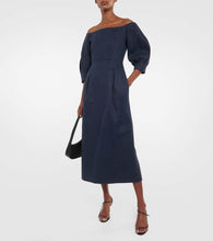 Gabriela Hearst Off-shoulder hemp and cotton midi dress