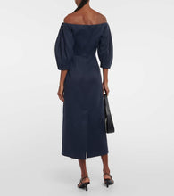 Gabriela Hearst Off-shoulder hemp and cotton midi dress