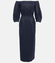 Gabriela Hearst Off-shoulder hemp and cotton midi dress