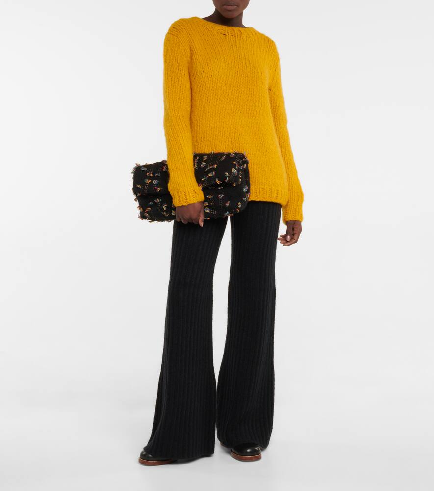 Gabriela Hearst Phoebe fringed cashmere clutch