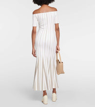 Gabriela Hearst Striped off-shoulder virgin wool maxi dress