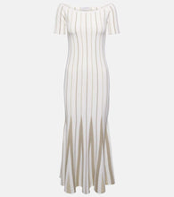 Gabriela Hearst Striped off-shoulder virgin wool maxi dress