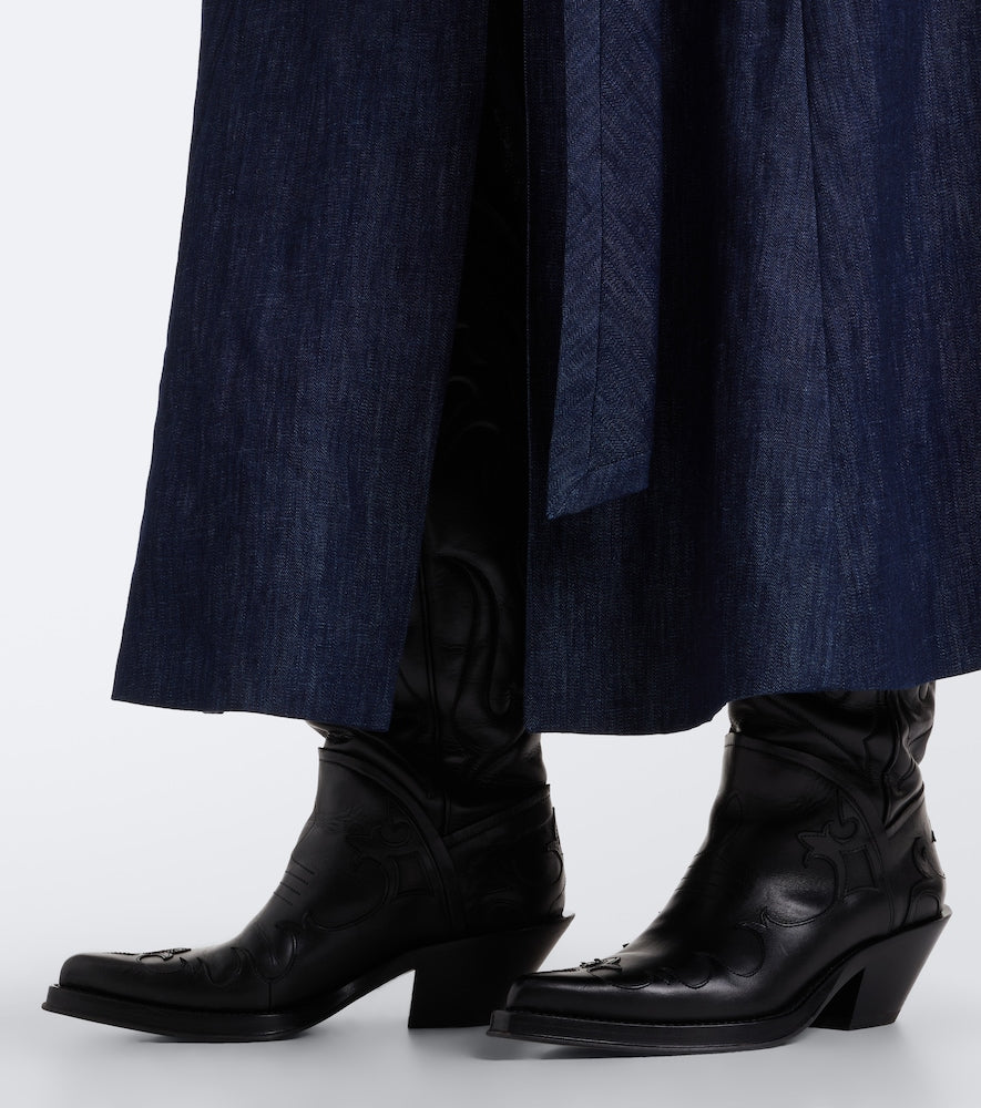 Black Gabriela Hearst Capitana leather cowboy boots - Mid Heel Boots