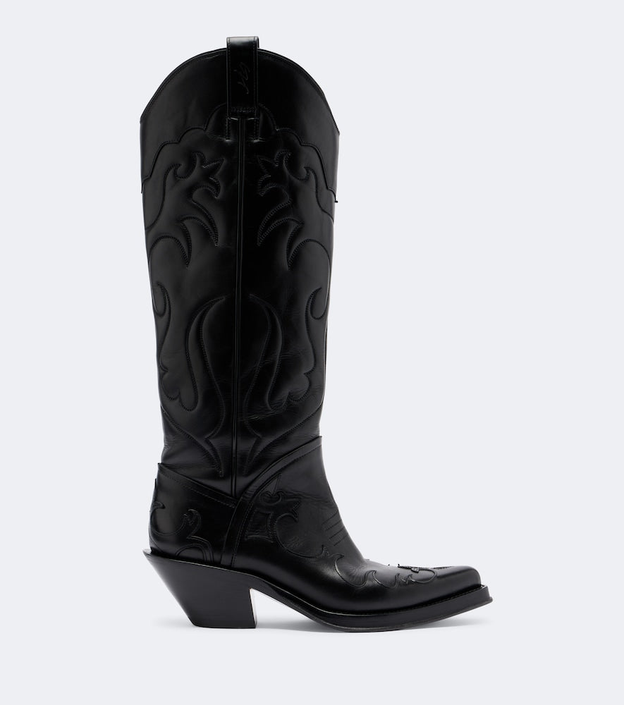 Black Gabriela Hearst Capitana leather cowboy boots - Mid Heel Boots