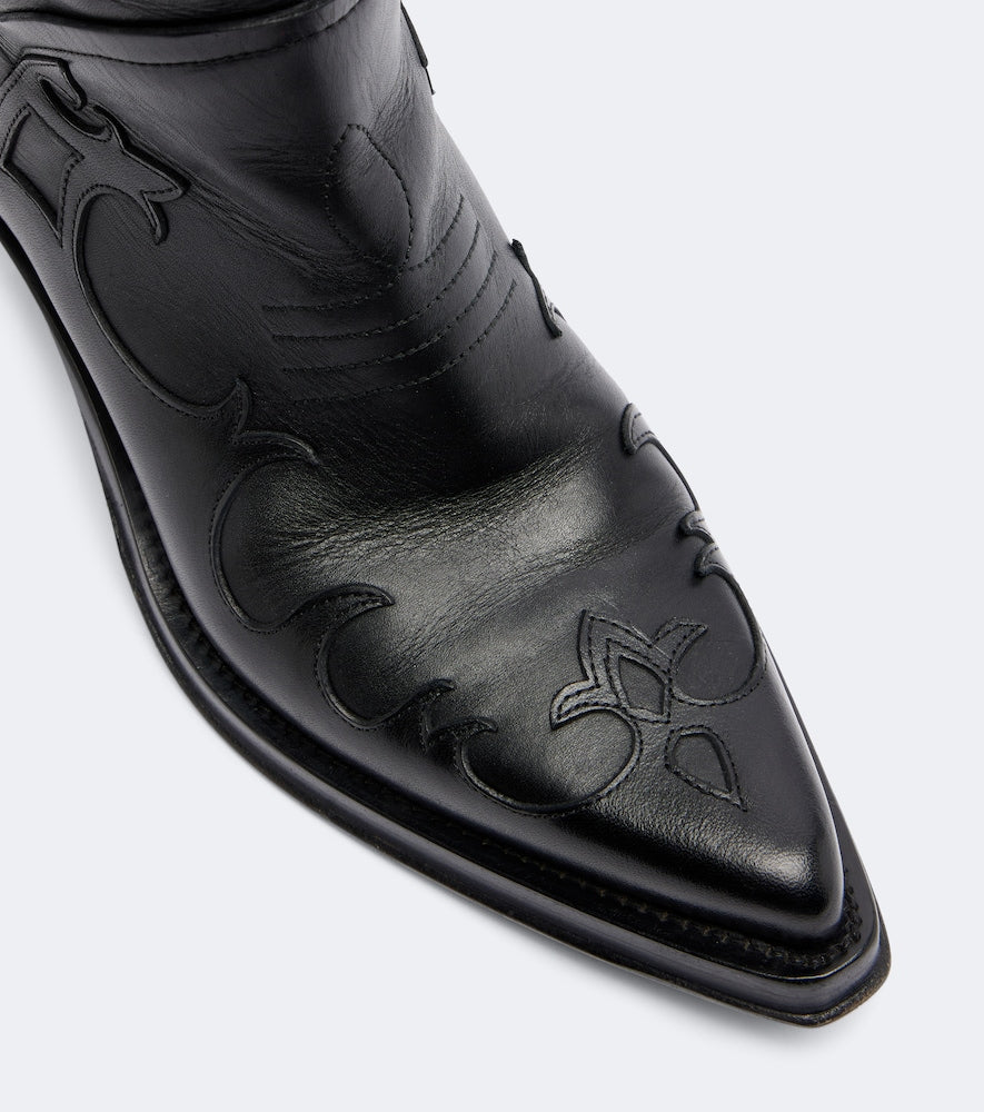 Black Gabriela Hearst Capitana leather cowboy boots - Mid Heel Boots