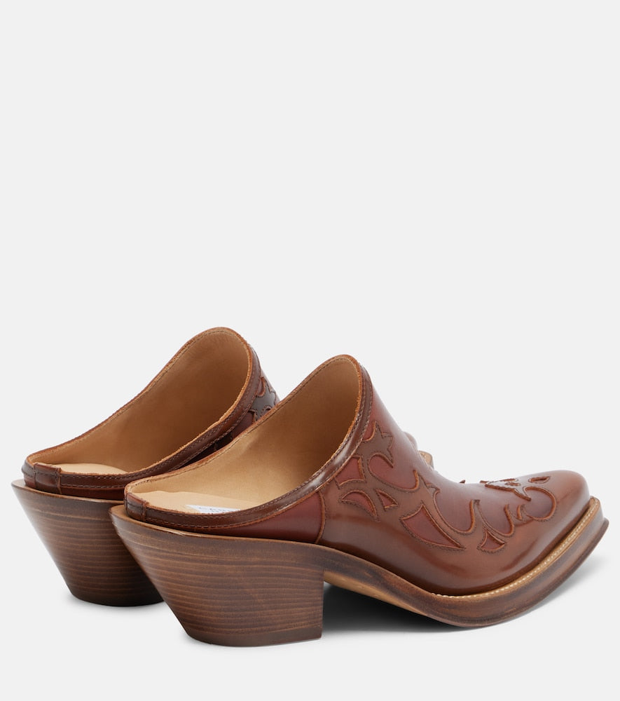 Brown Gabriela Hearst Temperance leather mules - Mid Heel Pumps