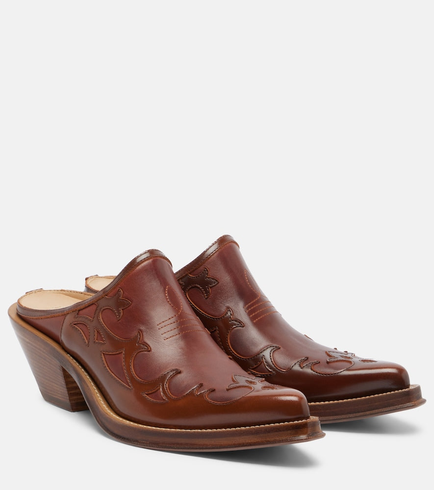 Brown Gabriela Hearst Temperance leather mules - Mid Heel Pumps