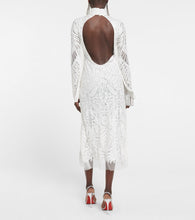 Galvan Bridal Borghese backless lace midi dress