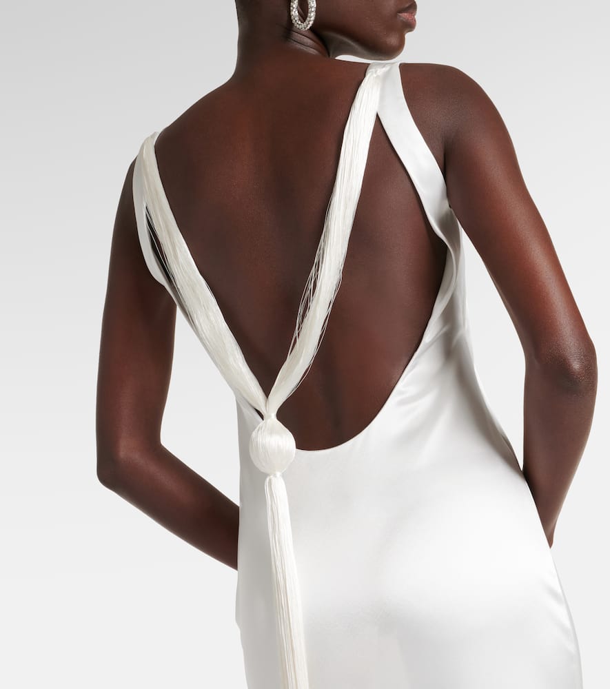Galvan Bridal Paraiso tasseled satin gown