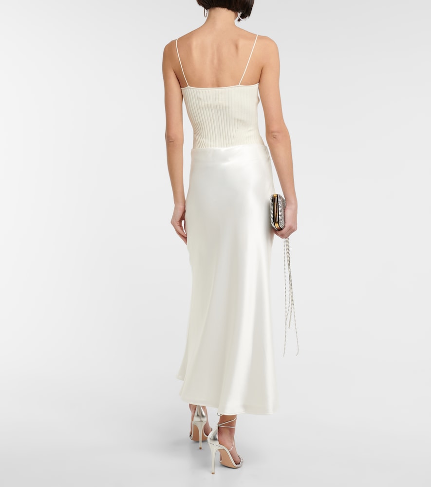 Galvan Bridal satin midi skirt
