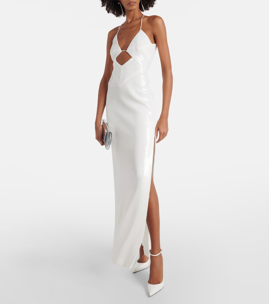 Galvan Bridal sequined halterneck gown
