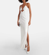 Galvan Bridal sequined halterneck gown