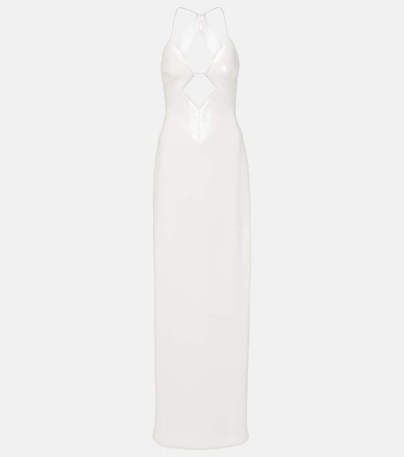 Galvan Bridal sequined halterneck gown