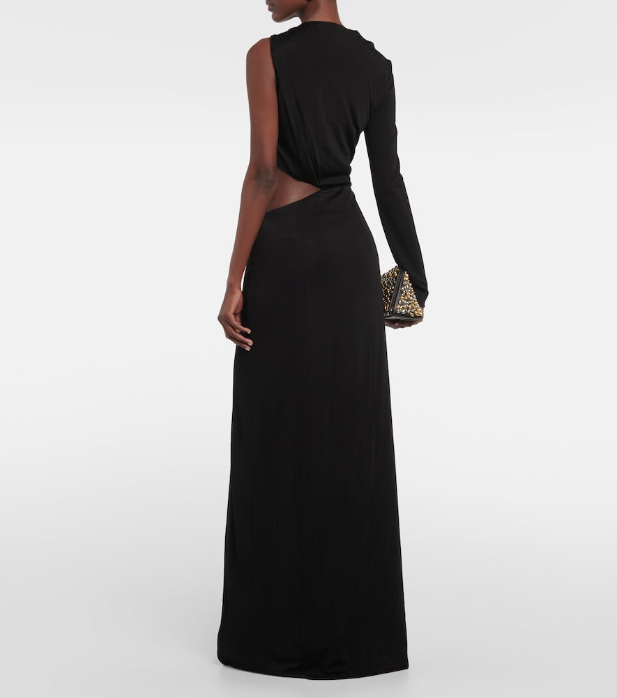 Galvan Cutout one-shoulder gown