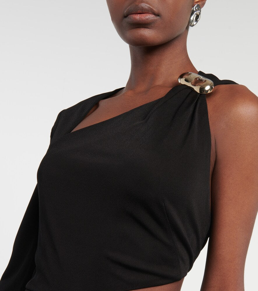 Galvan Cutout one-shoulder gown