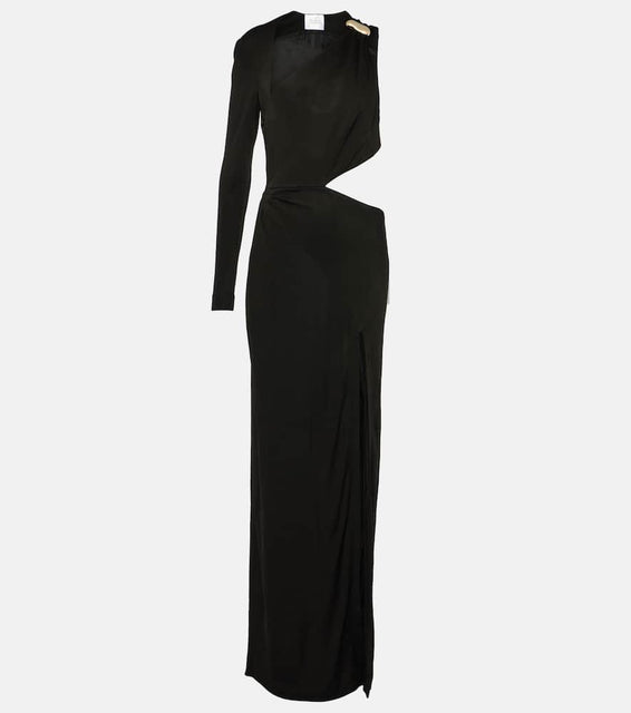 Galvan Cutout one-shoulder gown