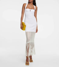 Galvan Diana fringe-trimmed knit midi dress