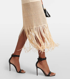Galvan Diana fringed midi dress