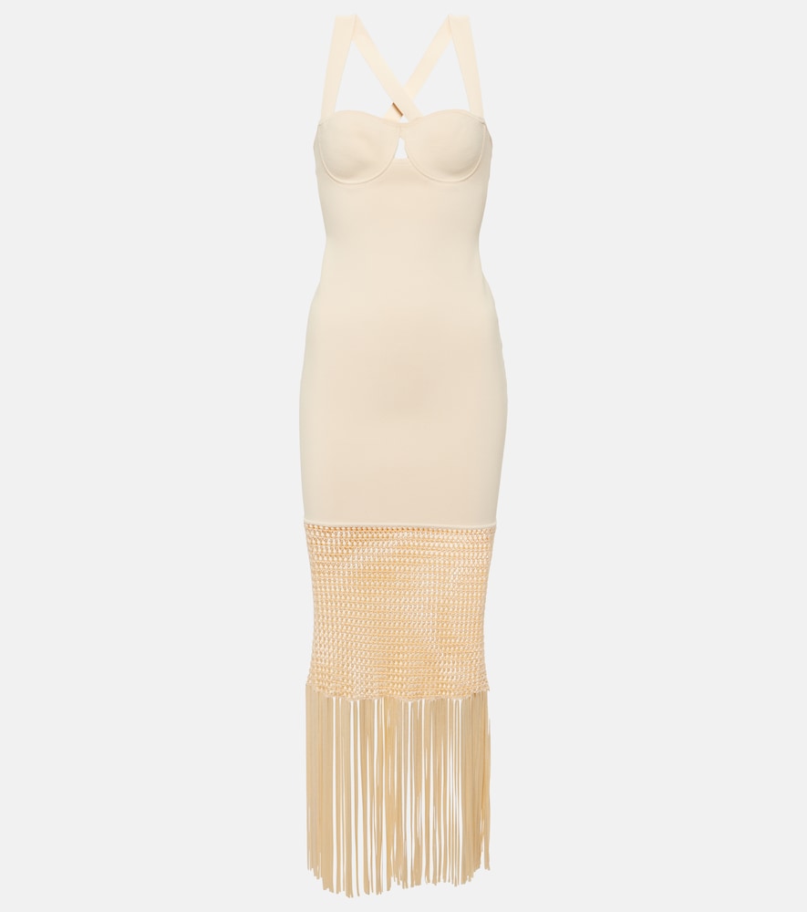 Galvan Diana fringed midi dress. Galvan Diana 流苏中长连衣裙