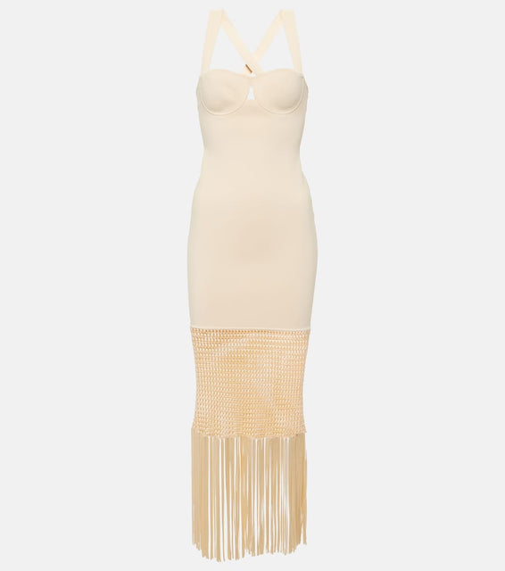 Galvan Diana fringed midi dress