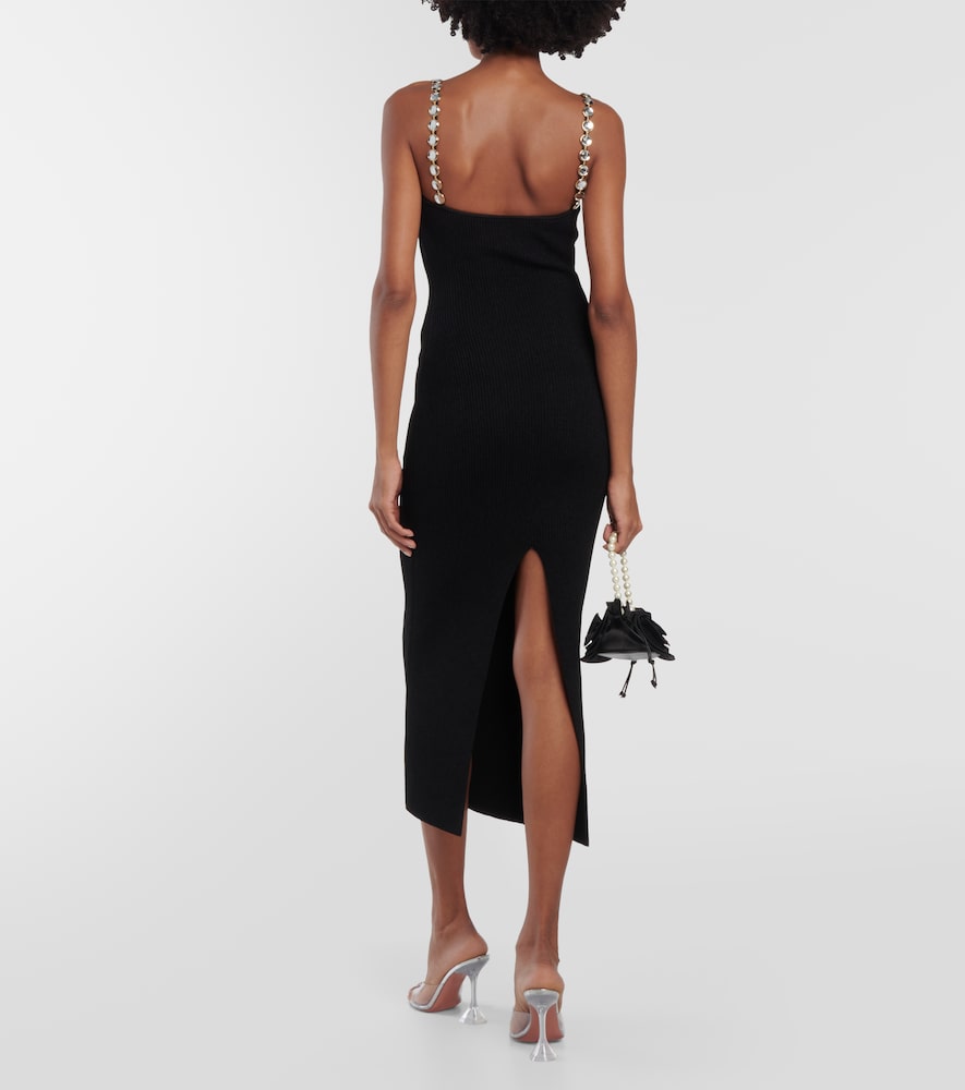Galvan Globe Chain Wave ribbed-knit midi dress