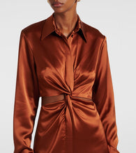 Galvan Hock gathered satin midi dress