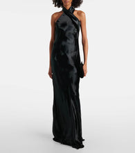 Galvan Pandora halterneck satin gown