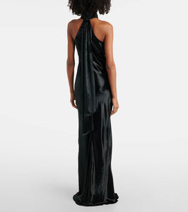 Galvan Pandora halterneck satin gown