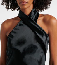 Galvan Pandora halterneck satin gown