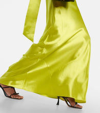 Galvan Pandora halterneck satin maxi dress