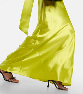 Galvan Pandora halterneck satin maxi dress